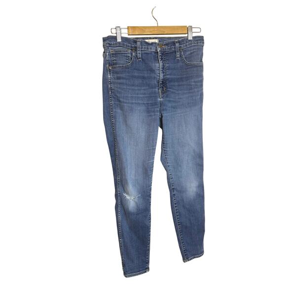 Madewell 10” High Rise Skinny Lightly Distressed Women’s Sz W30 - Picture 3 of 5